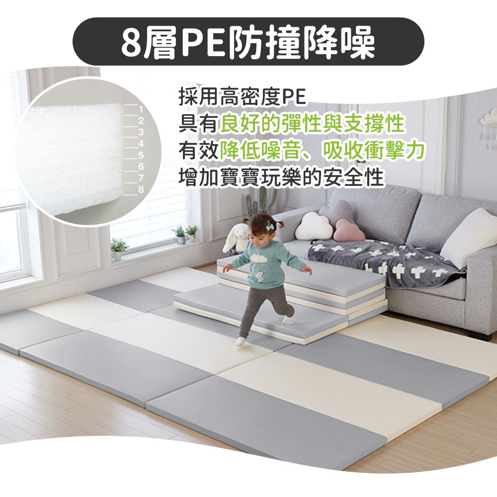 Mirabell - [韓國原廠]摺疊軟墊地墊遊戲地墊-奶茶色 (200 x 140 x 4 cm)