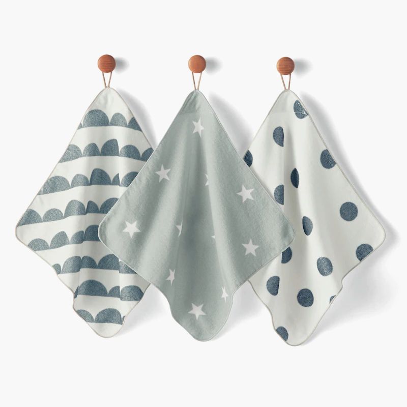 日本千趣會 - 純棉吸水擦手巾/手帕3件組-食物 (34x34cm)