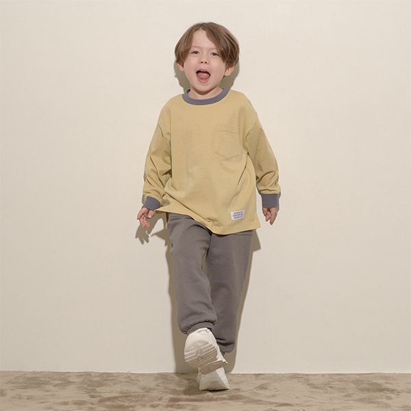 日本 b-ROOM - 彈力百搭口袋運動長褲-炭灰