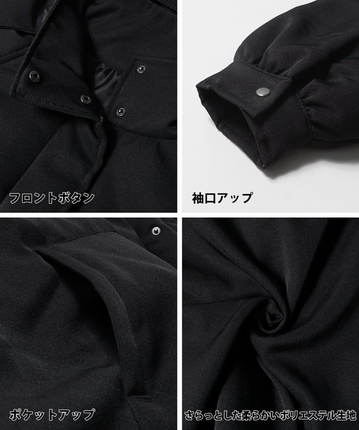 日本 COCA - 斗篷設計鋪棉連帽外套-米杏