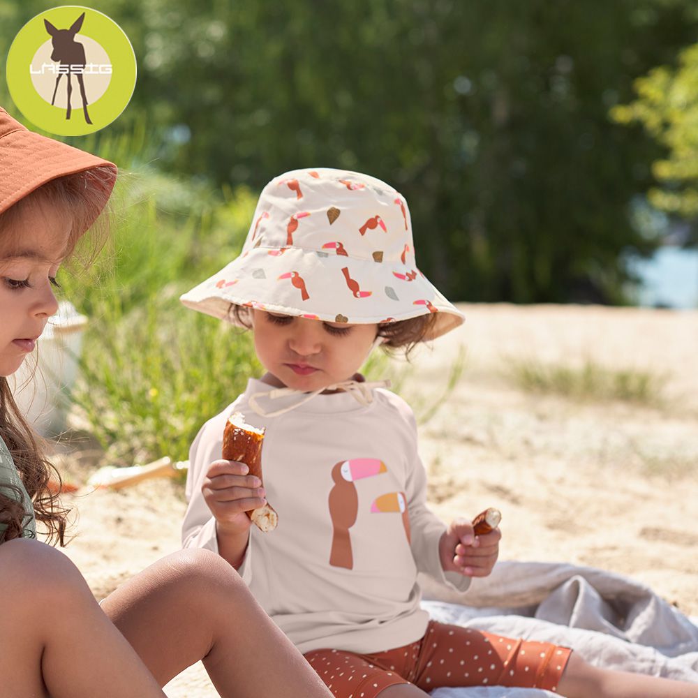 德國 Lassig - 嬰幼兒抗UV海灘遮陽帽-繽紛紙花