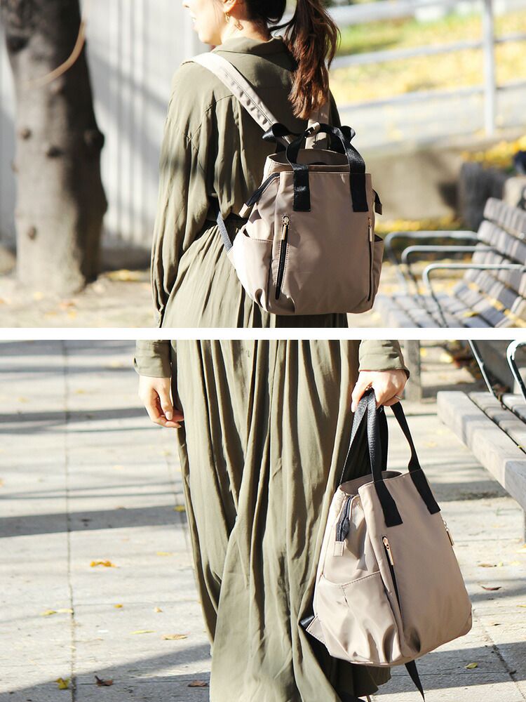 日本代購 - [樂天NO.1] 美型多夾層收納後背包/媽媽包-深海藍 (29x26x14cm)