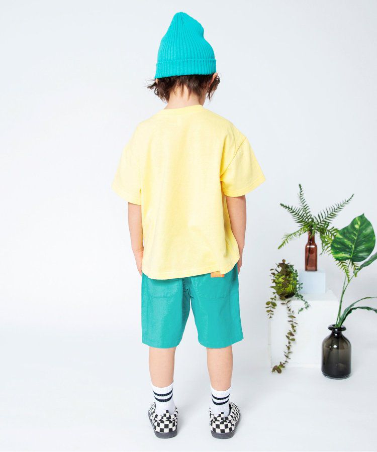 日本 BREEZE - 彩色標籤腰束口休閒短褲-軍綠