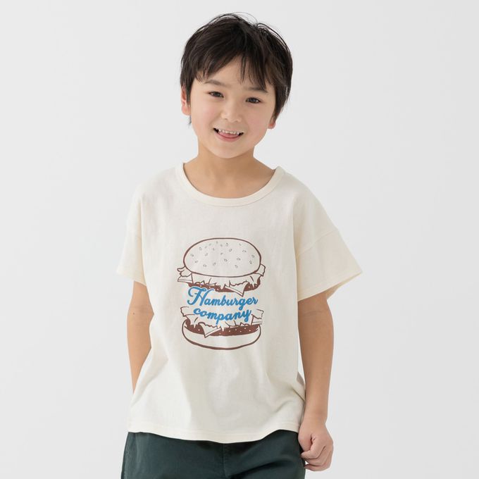 日本 Chil2 - 100%棉 可愛印花短袖上衣-薯條-白