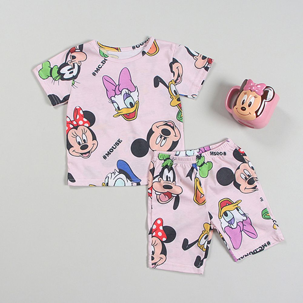 迪士尼韓製家居服-米奇家族-粉紅