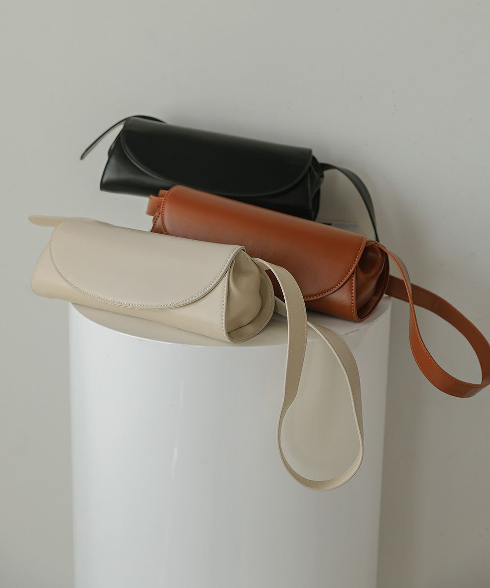 日本 Bab - 簡約皮革法棍小包-黑