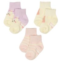 akachan honpo - 短襪3雙組-兔子-紫色 (9~14cm)