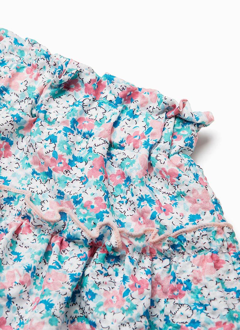 韓國 OZKIZ - 皺褶感上衣碎花褲裙套裝