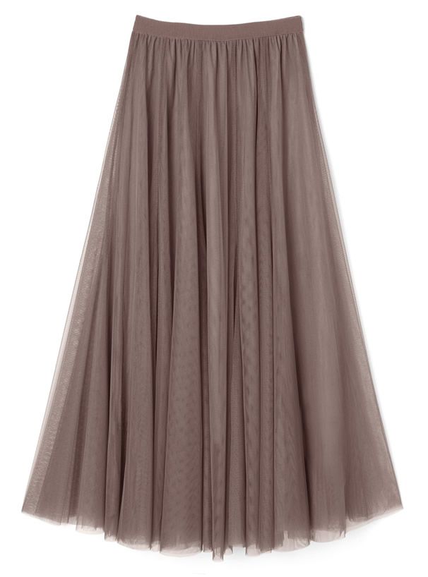 日本 GRL - 飄逸顯瘦雙層傘紗裙-天使白 (M)