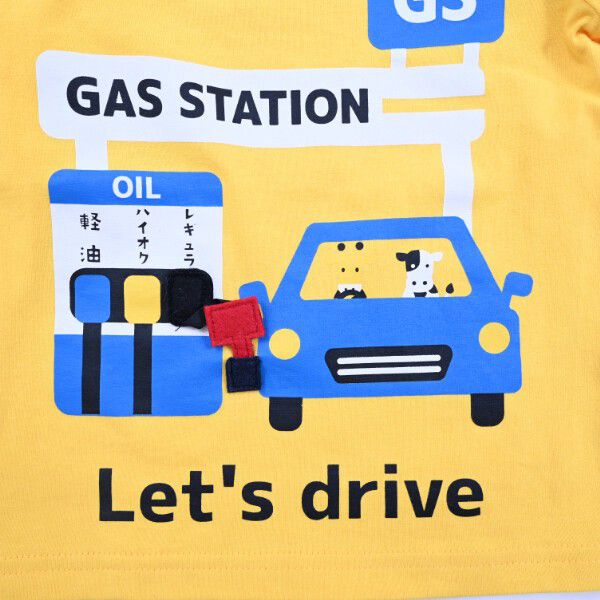 日本 Baby Room - 立體翻翻樂長袖上衣-加油站-黃