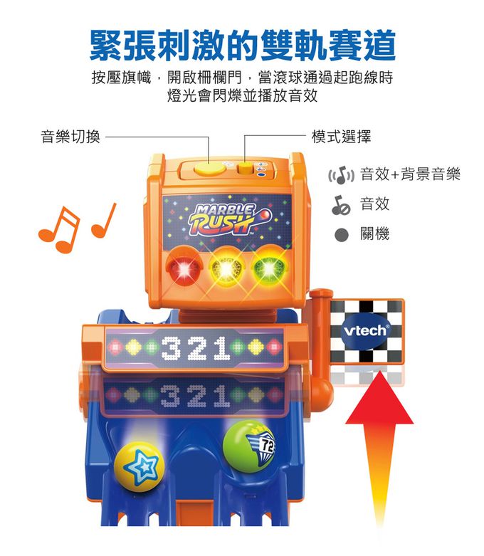 Vtech - 智能滾球積木建構軌道組-飆速賽道
