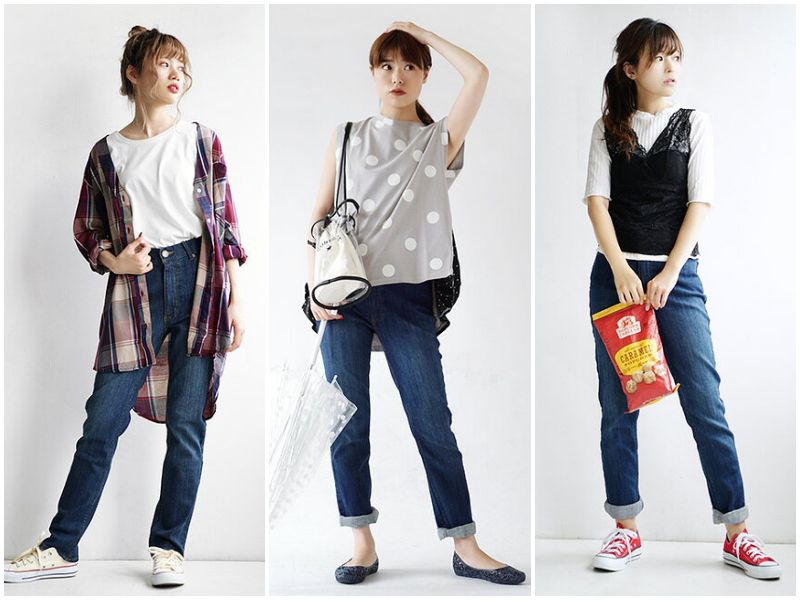 日本 zootie - 雨天對策 防潑水彈性直筒純棉牛仔褲-藏青