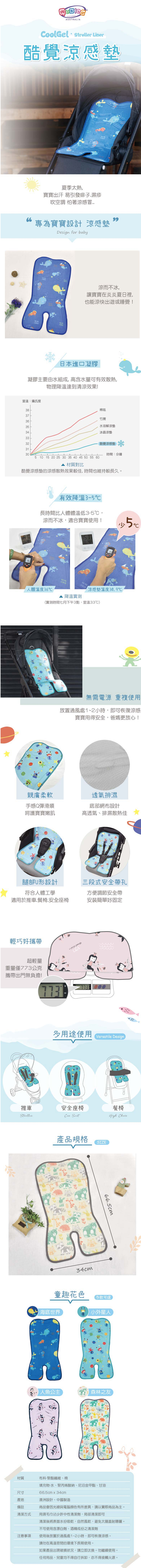 澳洲 Qubies - 酷覺涼感墊-人魚公主