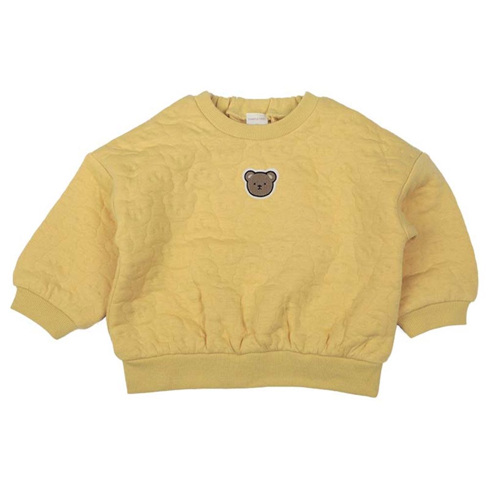 長袖休閒上衣-寬鬆款-黃色