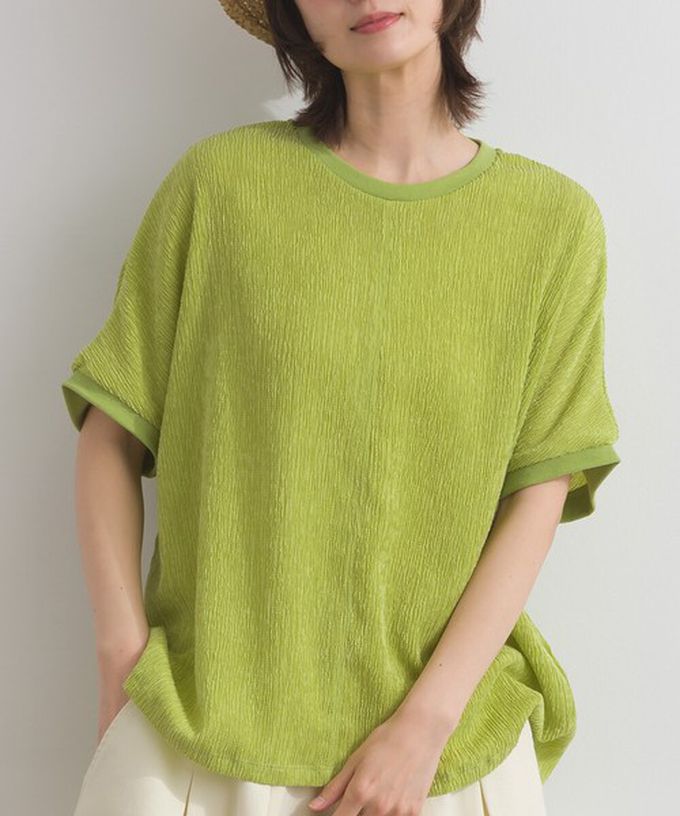 日本 Lupilien - 嫘縈混紡細緻羅紋圓領短袖上衣-炭灰