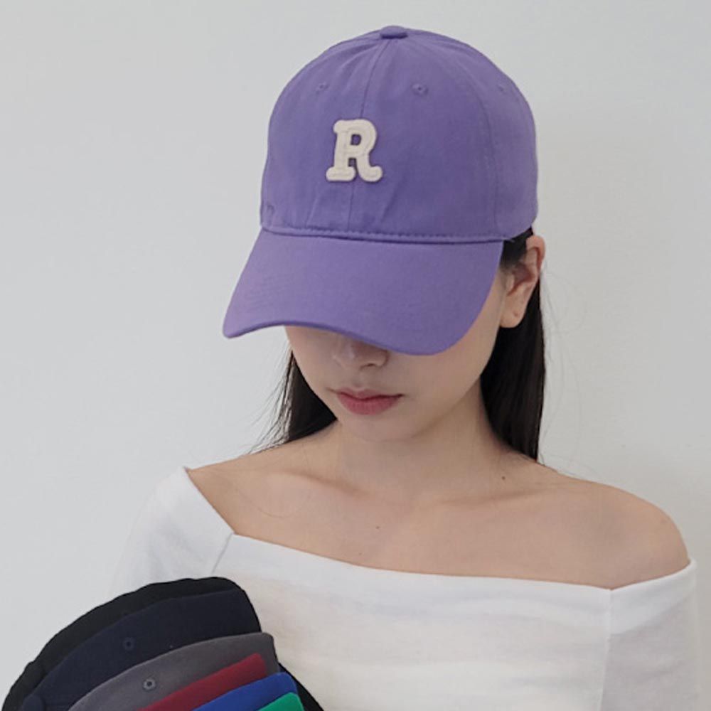 韓國 Soo&Soo - 字母R經典老帽-紫