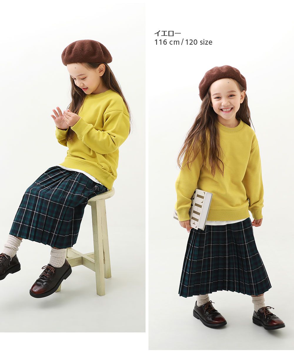 日本 devirock - 純色耀眼圓領廓形長袖上衣-橘