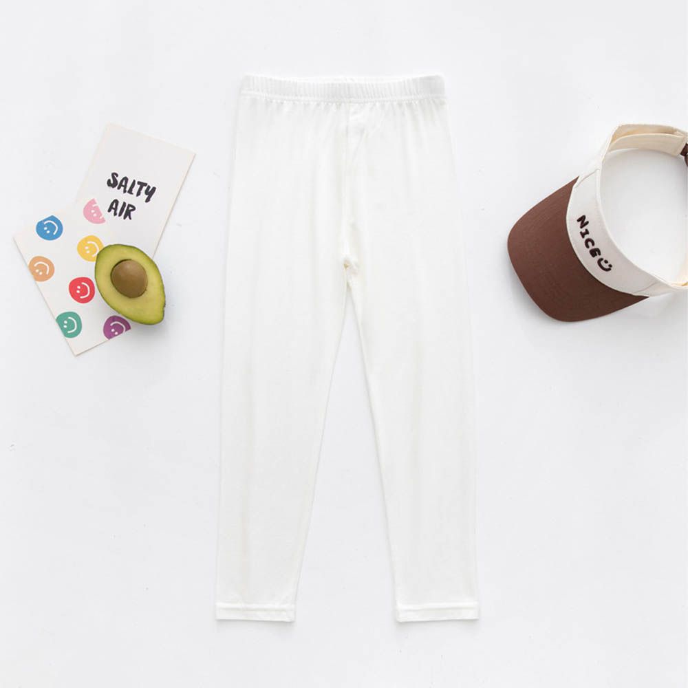 大彈力！莫代爾九分內搭褲-白色