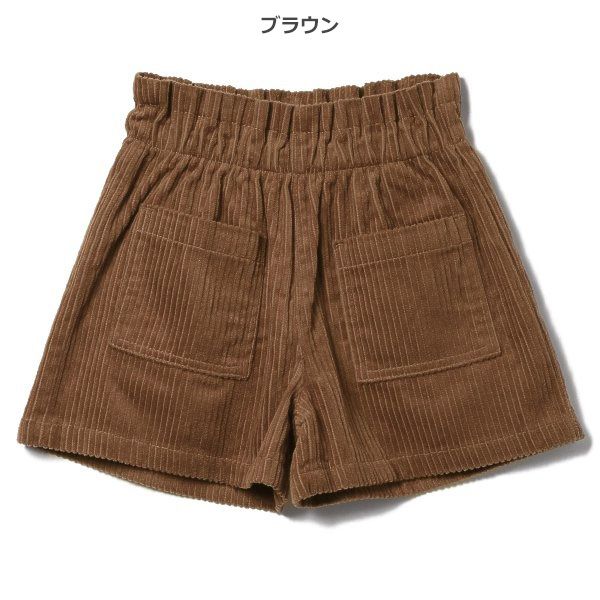 日本西松屋 - 燈芯絨前口袋短褲-咖啡