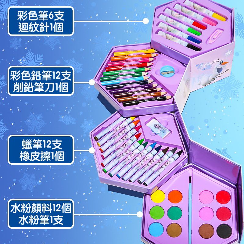 卡通兒童塗鴉創意彩繪禮盒組-卡通人物漫威-藍色