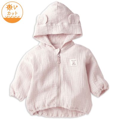 akachan honpo - 抗UV連帽外套-附小耳朵-粉紅色