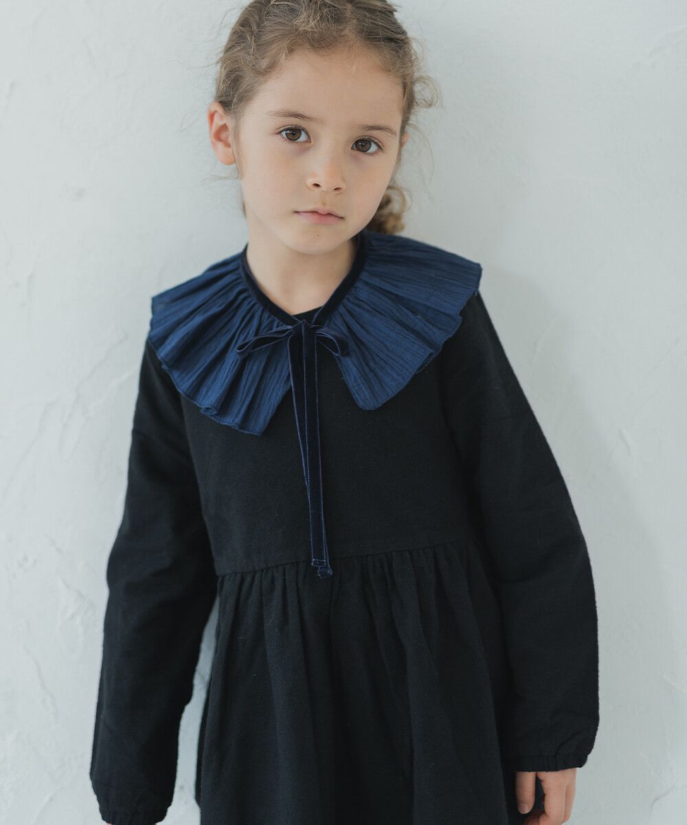 日本 riziere - 純棉綁帶式古典荷葉領-摩卡棕 (Free)