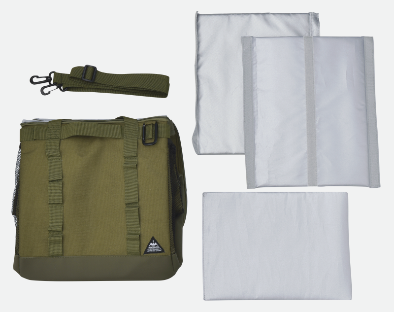 日本 Seto Craft - 露營風 方形保溫保冷提袋/側背包(附隔層*2)-黑 (LL(30x22x30cm))-19L