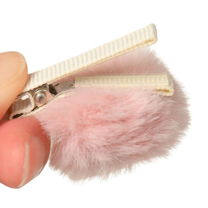 akachan honpo - 毛毛髮夾-桃色