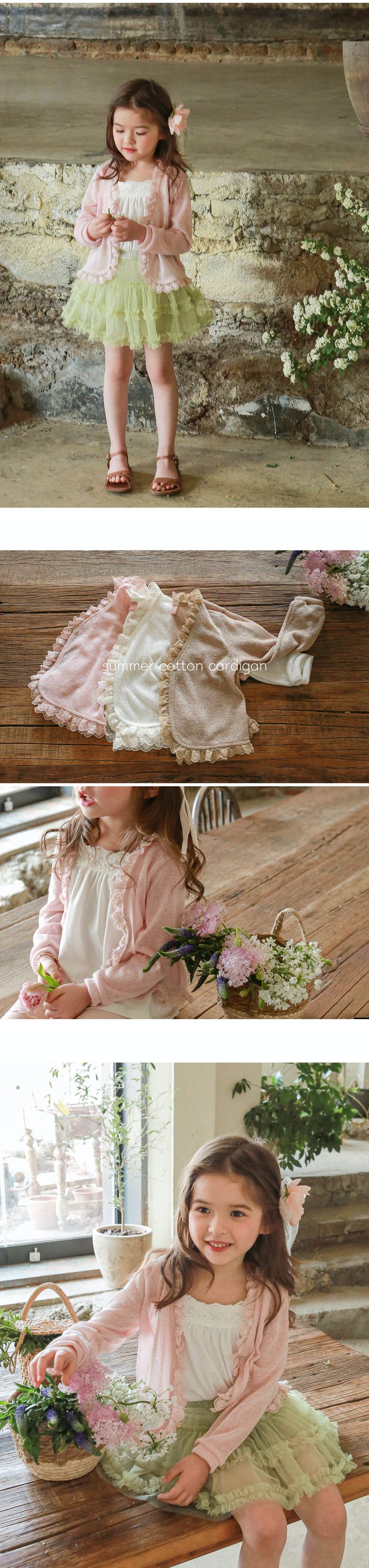 韓國 Puellaflo - 蕾絲花邊裝飾薄長袖外套-粉