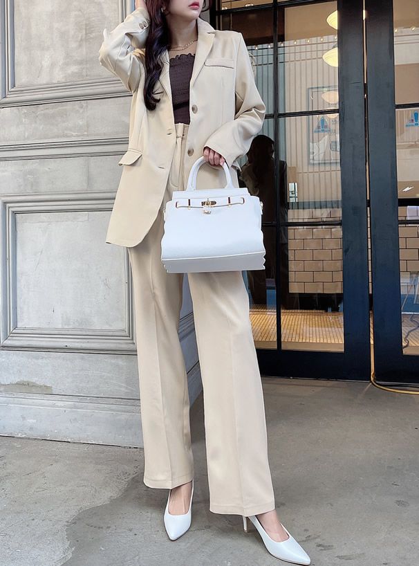 日本 GRL - 2WAY波浪時尚皮質手提包/側背包-天使白