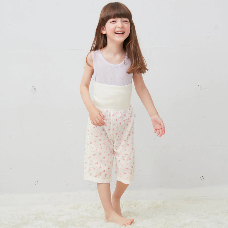 日本千趣會 - GITA 純棉涼爽洞洞腹卷睡褲-星星-白