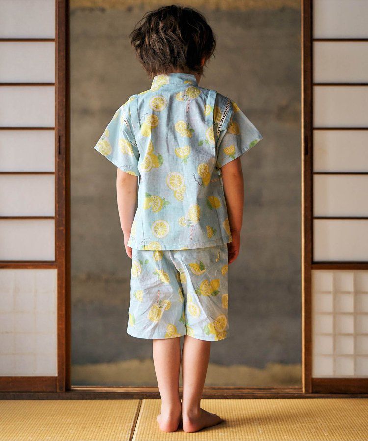 日本 apres les cours - 季節限量！清新可愛二件式甚平-彩虹西瓜-米白