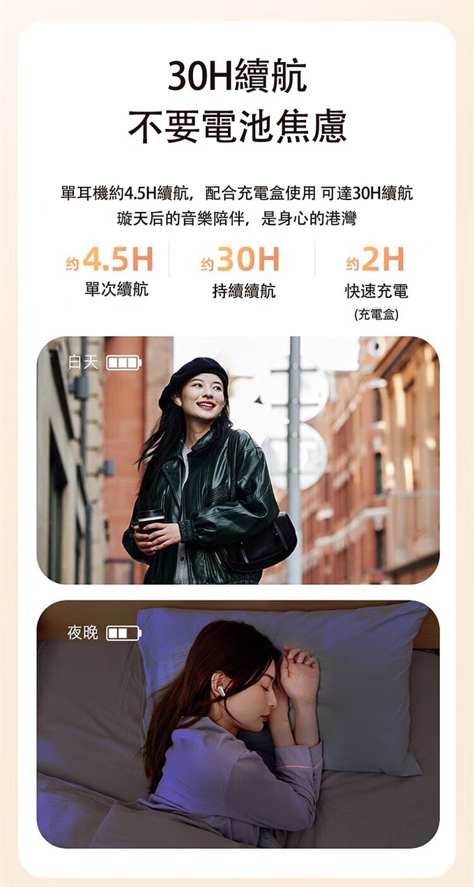 HP-HP惠普 - H10I 真無線超續航藍牙耳機(IPX4防水 通話降噪 輕量設計 輕觸操控)-奶油色