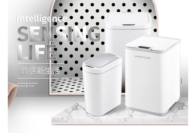 美國 NINESTARS - 免彎腰廚房櫥櫃無痕壁掛滑蓋式垃圾桶 (9L)