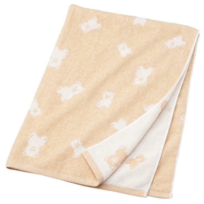 akachan honpo - 柔軟毛巾被-淺卡其色 (100×70cm)