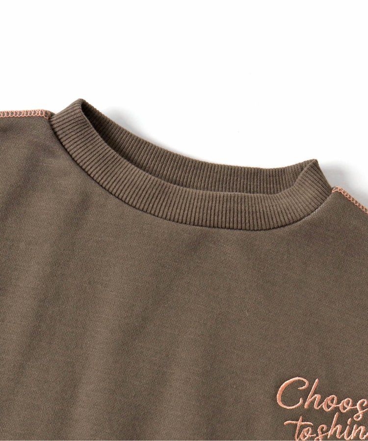 日本 BREEZE - 內刷毛英文logo百搭運動衫-草綠