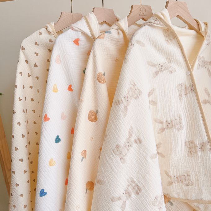 Chi-mi啾米 - 四層紗兒童連帽浴巾