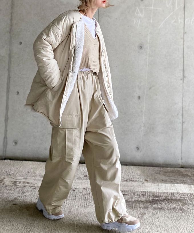 日本 Classical Elf - 美式休閒多口袋抽繩工裝褲-軍綠