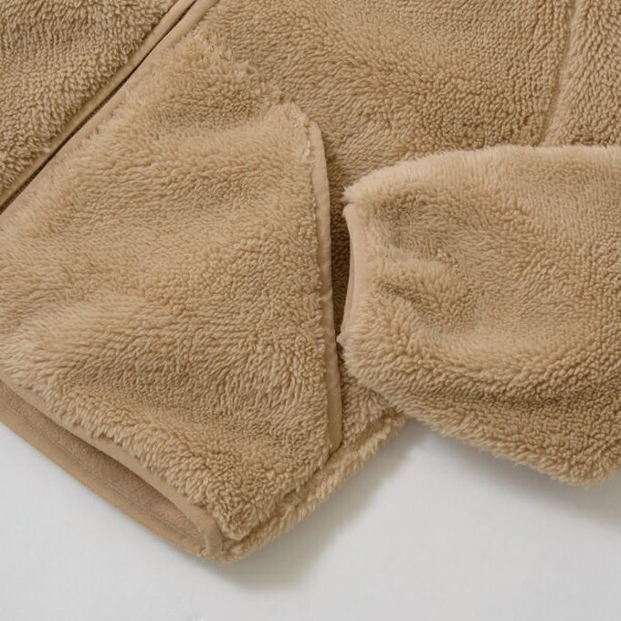 日本 b-ROOM - 泰迪熊絨毛溫暖拉鍊外套-可可