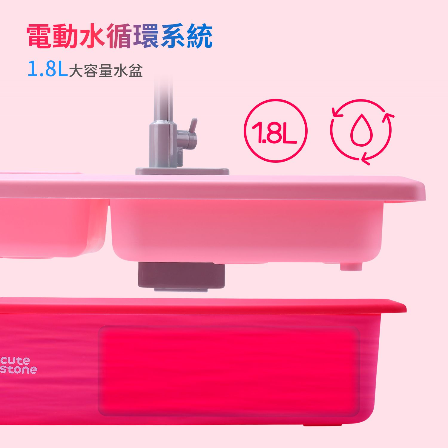 CuteStone - 兒童仿真變色餐具洗碗機與切切樂套裝玩具22件組