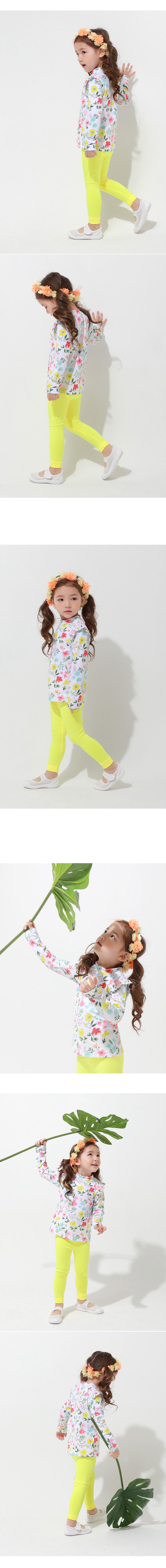 韓國 OZKIZ - 抗UV防曬兒童泳裝上衣-繁花花園