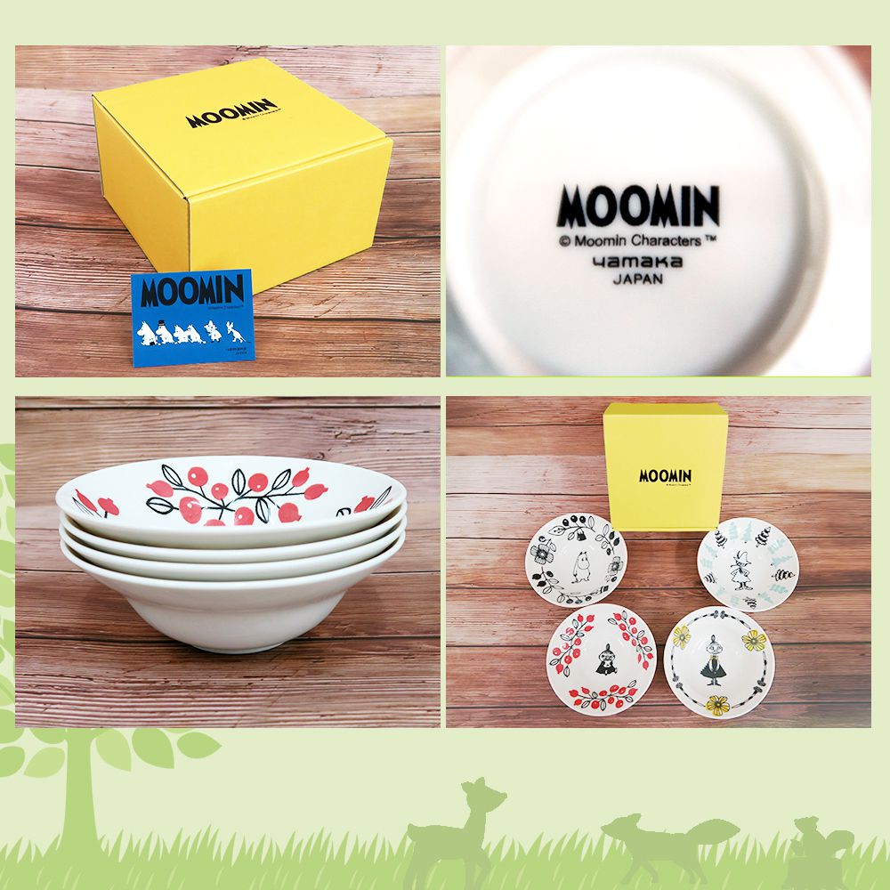日本山加 yamaka - moomin 嚕嚕米彩繪陶瓷碗禮盒4入組-MM1400-185