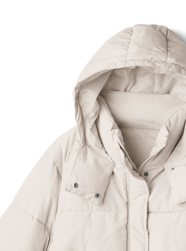 日本 GRL - 短版寬鬆羽絨連帽外套-黑 (F)