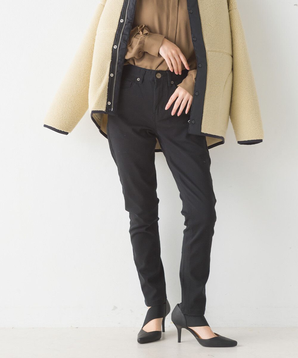 日本 OMNES - [定番]百搭厚磅斜紋布合身長褲-淺灰