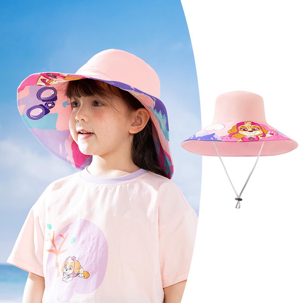 汪汪隊兒童雙面可戴大帽簷遮陽帽-卡通人物-天天-粉色 (50-54CM)