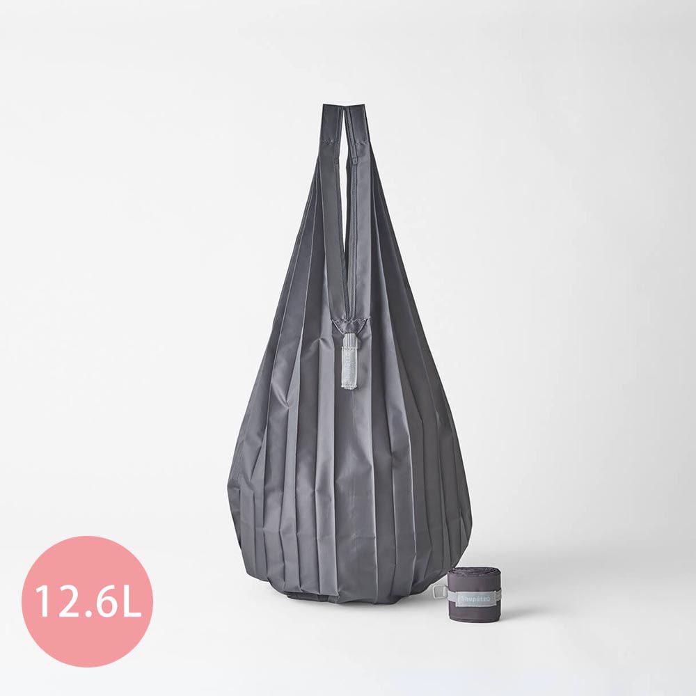 日本 MARNA - Shupatto 秒收摺疊購物袋-Drop水滴輕薄款-簡約黑 (S(25x50cm))-耐重 5kg / 12.6L