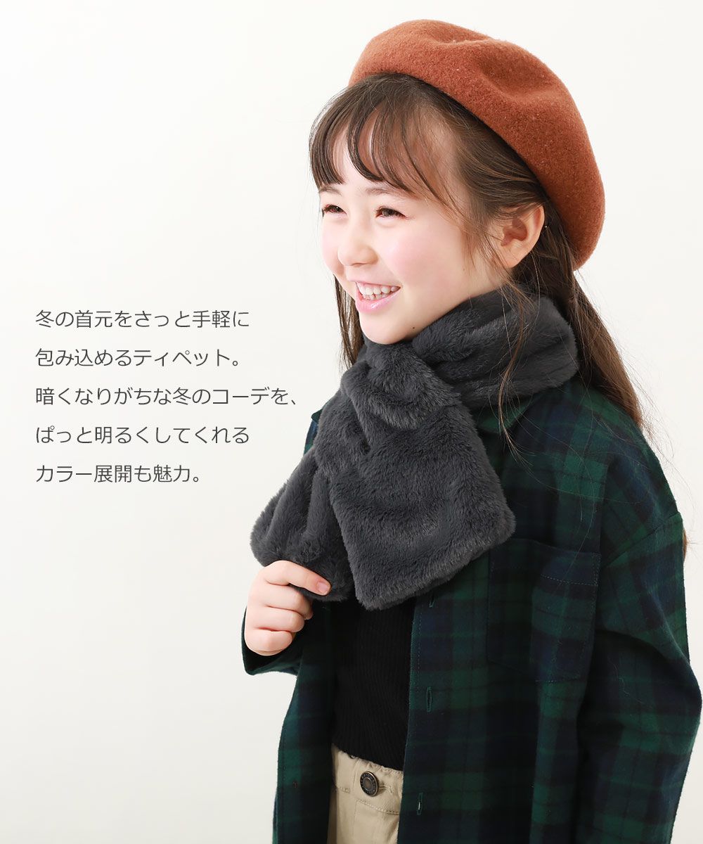 日本 devirock - 柔軟短絨毛優雅造型圍巾-卡其 (FREE)