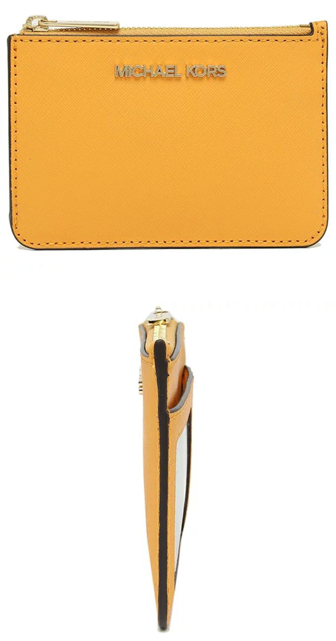 MICHAEL KORS - 防刮皮革零錢包 (桔黃)