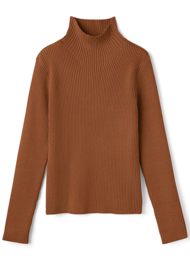 日本 GRL - 立領顯瘦彈性羅紋長袖上衣-皇家藍