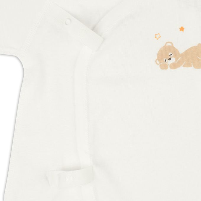 akachan honpo - 長袖蝴蝶裝2件組-按扣款-米白色 (50~60cm)